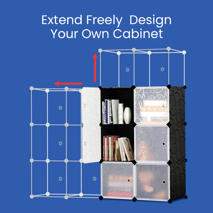 Free Shipping~ DIY 4 Cube Almari Wardrobe Large Capacity Creative Storage Cabinet