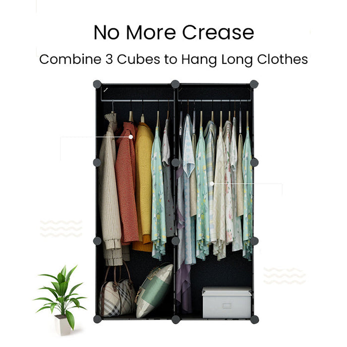 Free Shipping~ DIY 4 Cube Almari Wardrobe Large Capacity Creative Storage Cabinet