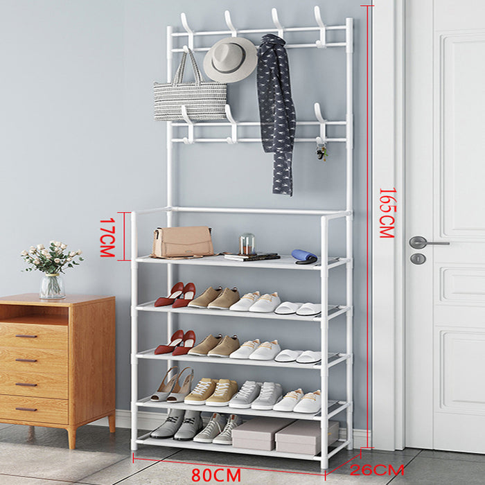 Extra Large 80CM Length 5 Tiers Shoe Rack with Cloth Cat Hanging Hook Cloth Rack Cat Hook