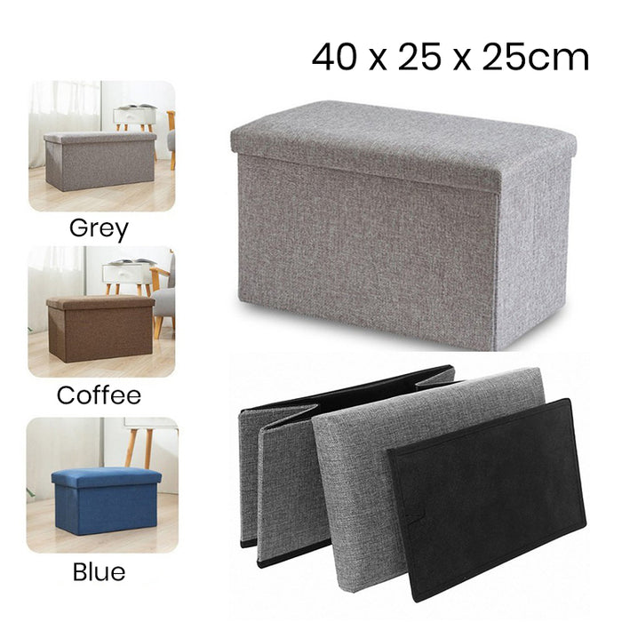 Ready Stock~ Hajetso Storage Stool Ottoman Fabric Foldable Storage Box Sofa Footrest Foot Stool Seat Storage