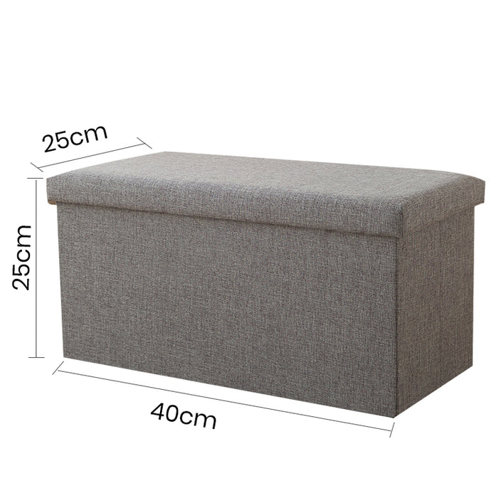 Ready Stock~ Hajetso Storage Stool Ottoman Fabric Foldable Storage Box Sofa Footrest Foot Stool Seat Storage