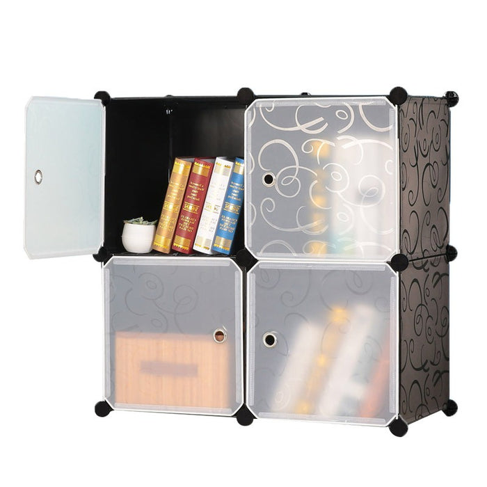 Free Shipping~ DIY 4 Cube Almari Wardrobe Large Capacity Creative Storage Cabinet