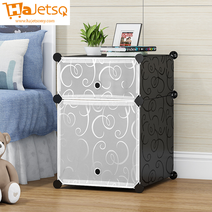 Free Shipping~ Hajetso Korean DIY 2 Cube Cabinet Bedside Table