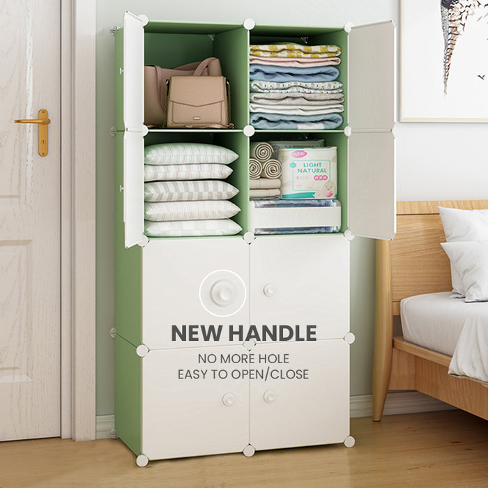 [Self Collect]  Hajesto Beauty Green Cabinet 6 / 8 Cube Cubes Almari Green White DIY Wardrobe Green Color