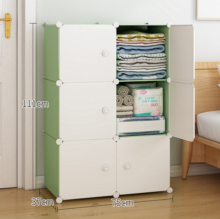 [Self Collect]  Hajesto Beauty Green Cabinet 6 / 8 Cube Cubes Almari Green White DIY Wardrobe Green Color