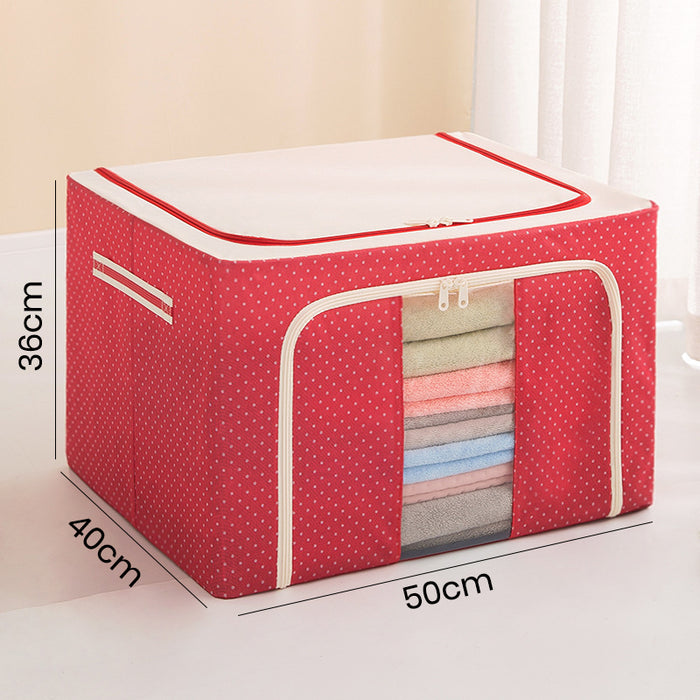 Hajetso 72L ExtraLarge Detachable Oxford Foldable Storage Box 3 Steel Frames Inside 2 Handles