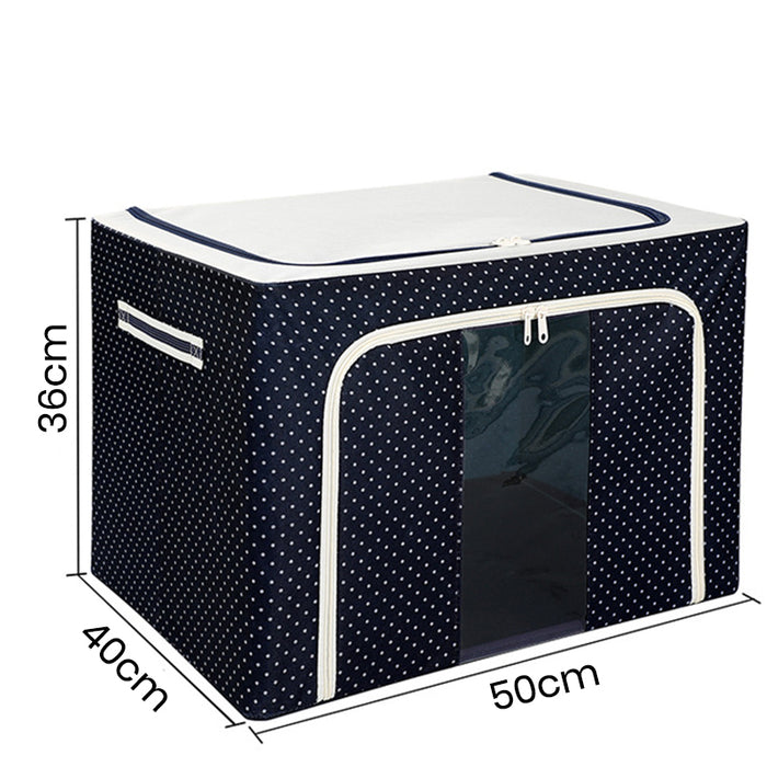 Hajetso 72L ExtraLarge Detachable Oxford Foldable Storage Box 3 Steel Frames Inside 2 Handles