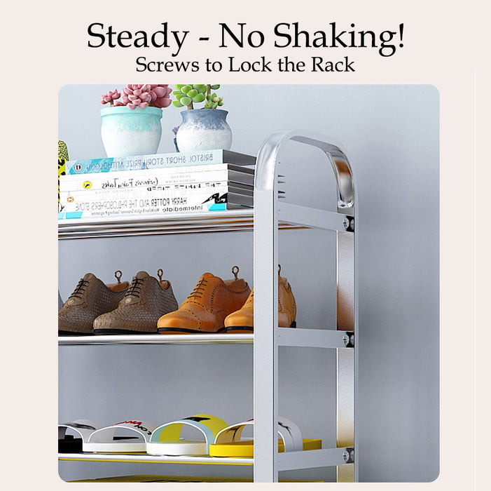 Stainless Steel Extra Large Shoe Rack with Handle Anti-Rust Shoe Rack