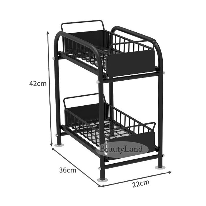 Hajetso Under Sink Rack Kitchen Full Steel Sliding Cabinet Rak Dapur Basket Pull Out Organizer