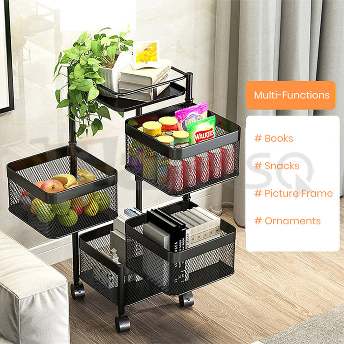 [Self Collect]~ Stainless Steel Kitchen Rotating Rack Rak Dapur Basket Rack Vegetable Storage Organizer