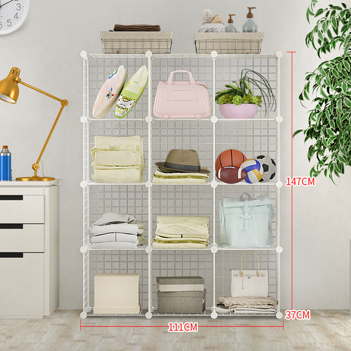 [Self Collect] DIY Cubes Steel Mesh Storage Rack Multi Function Storage Organizer Tool Free DIY Bookshelf Bookcase Wardrobe Cabinet