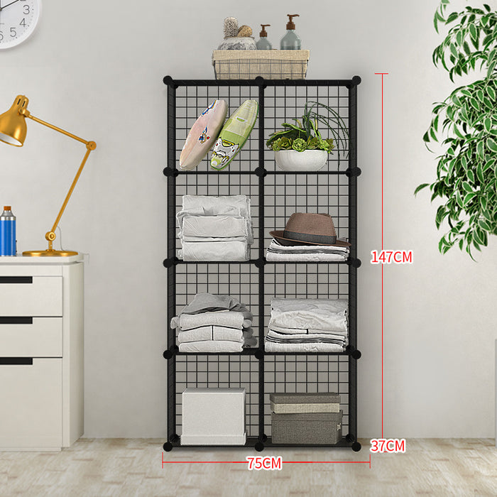 [Self Collect] DIY Cubes Steel Mesh Storage Rack Multi Function Storage Organizer Tool Free DIY Bookshelf Bookcase Wardrobe Cabinet