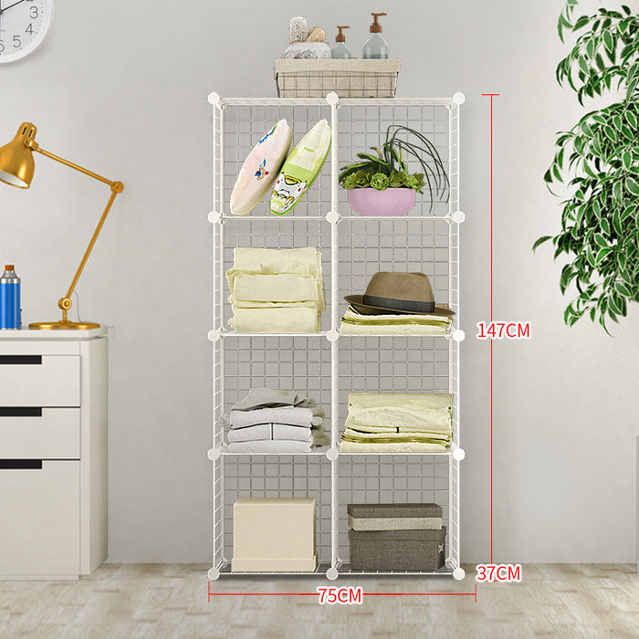 [Self Collect] DIY Cubes Steel Mesh Storage Rack Multi Function Storage Organizer Tool Free DIY Bookshelf Bookcase Wardrobe Cabinet