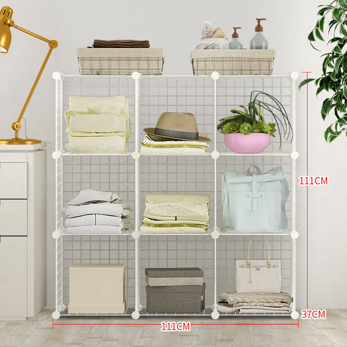 [Self Collect] DIY Cubes Steel Mesh Storage Rack Multi Function Storage Organizer Tool Free DIY Bookshelf Bookcase Wardrobe Cabinet