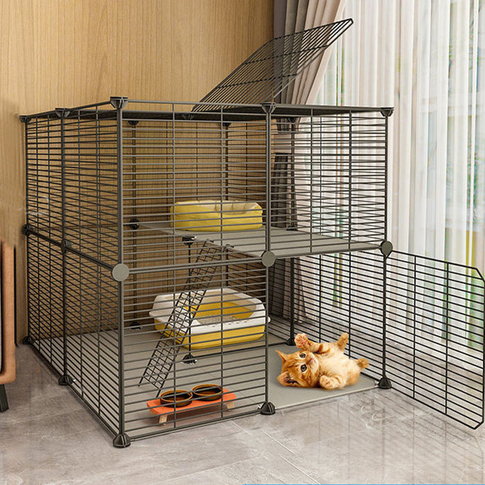 [Free Shipping] Extra Large 8 Cubes Steel Wire Cat Cage Cat Rest Play House with Doors and Stair