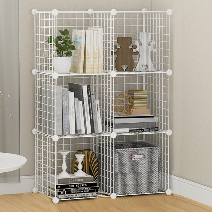 [Self Collect] DIY Cubes Steel Mesh Storage Rack Multi Function Storage Organizer Tool Free DIY Bookshelf Bookcase Wardrobe Cabinet