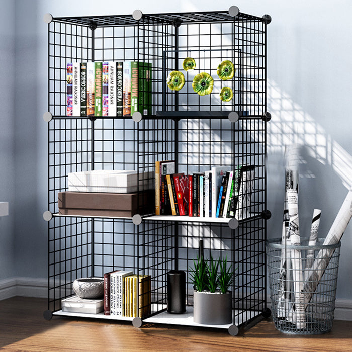 [Self Collect] DIY Cubes Steel Mesh Storage Rack Multi Function Storage Organizer Tool Free DIY Bookshelf Bookcase Wardrobe Cabinet