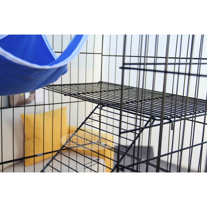 Free Shipping~ 2 Level Steel Cat Cage Sangkar Kucing 2 Tingkat Wrought Iron Anak KucingLadder Door and Platform