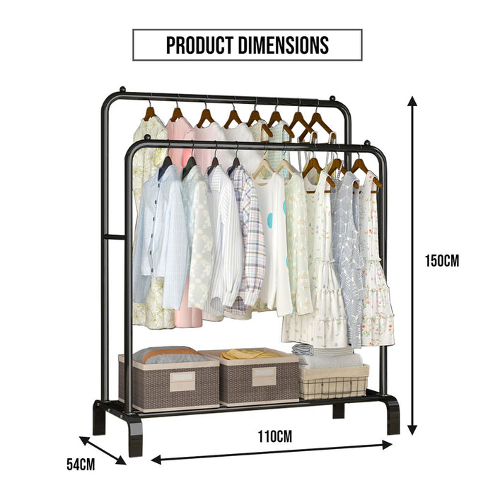 [Self Collect] Single/Double Pole Strong Steel Structure Laundry Rack Cloth Organizer Cloth Hanger Rak