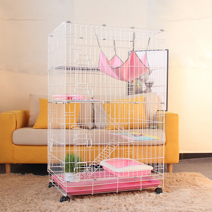 Free Shipping~ 4 Floors 3 Platform Extra Large Steel Sangkar Kucing 4 Tingkat Cat Cage Anak Kucing Door Ladder