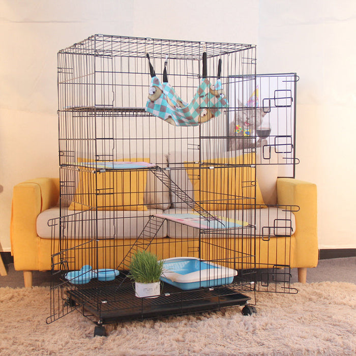 [Self Collect] 4 Floors 3 Platform Extra Large Steel Sangkar Kucing 4 Tingkat Cat Cage Anak Kucing Door Ladder