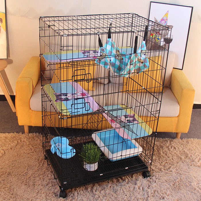 [Self Collect] 4 Floors 3 Platform Extra Large Steel Sangkar Kucing 4 Tingkat Cat Cage Anak Kucing Door Ladder