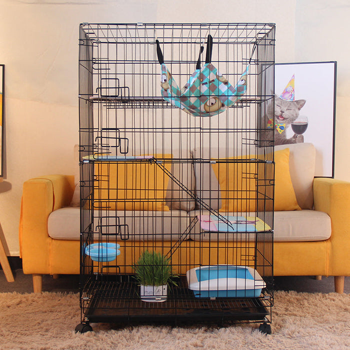 [Self Collect] 4 Floors 3 Platform Extra Large Steel Sangkar Kucing 4 Tingkat Cat Cage Anak Kucing Door Ladder