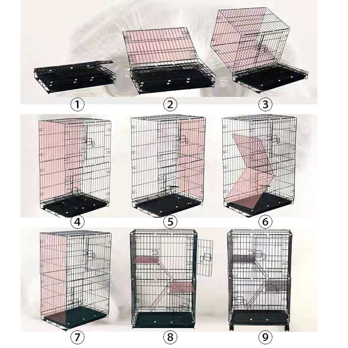 [Self Collect] 4 Floors 3 Platform Extra Large Steel Sangkar Kucing 4 Tingkat Cat Cage Anak Kucing Door Ladder