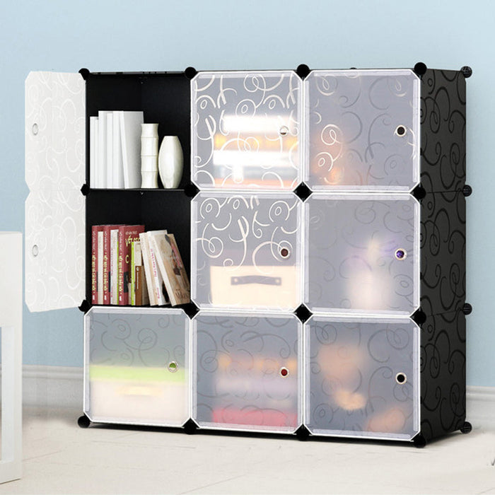 [Self Collect] DIY 9 Cube Almari Wardrobe Large Capacity Creative Storage Cabinet