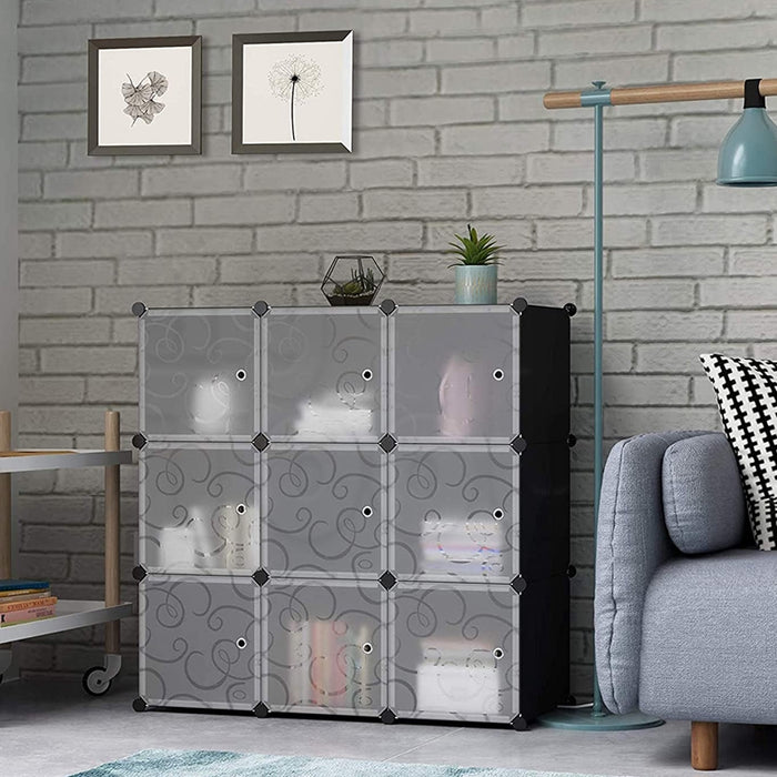 Free Shipping~ DIY 9 Cube Almari Wardrobe Large Capacity Creative Storage Cabinet