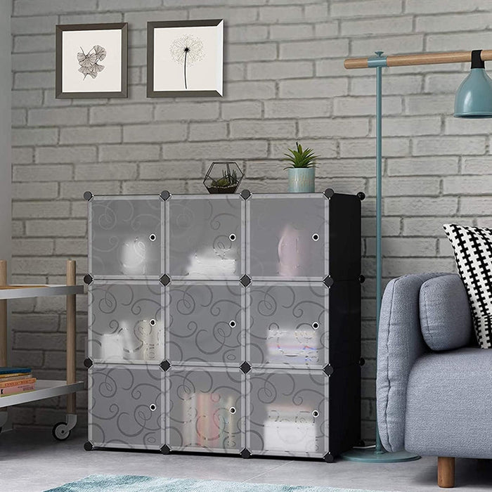 [Self Collect] DIY 9 Cube Almari Wardrobe Large Capacity Creative Storage Cabinet