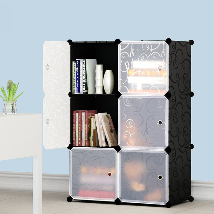 Free Shipping~ DIY 6 Cube Almari Wardrobe Large Capacity Creative Storage Cabinet