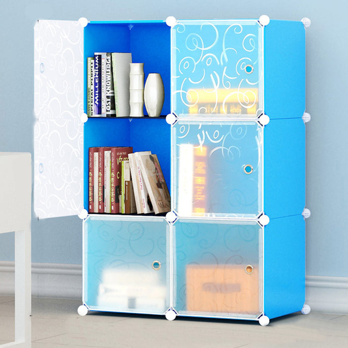 Free Shipping~ DIY 6 Cube Almari Wardrobe Large Capacity Creative Storage Cabinet