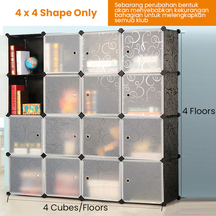 Free Shipping~ DIY 16 Cube Almari Wardrobe Large Capacity Creative Storage Cabinet