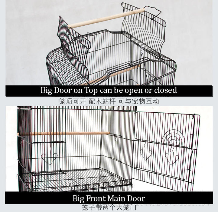 Extra Large Size Sugar Glider Cage Gap 1cm Steel Bird Parrot Cage with Tray