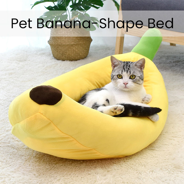 Pet Banana Bed Dog Cat Washable Sleeping Mat Comfy and Soft Fleece PP Cotton Summer Cute Bed Large Dogs Bed