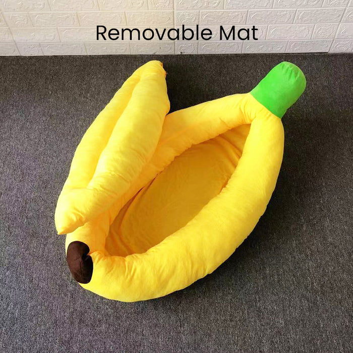 Pet Banana Bed Dog Cat Washable Sleeping Mat Comfy and Soft Fleece PP Cotton Summer Cute Bed Large Dogs Bed