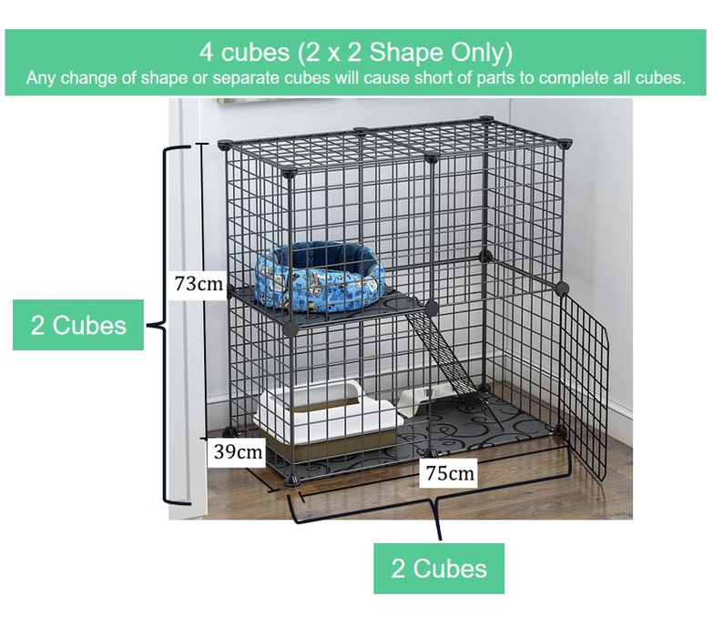 [Self Collect] 4 Cubes Steel Wire Cat Cage Cat Rest Play House with Doors and Stair (Free Door Clip)