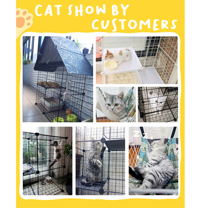 [Self Collect] Hajetso 6 Cubes Steel Wire Cat Cage Cat Rest Play House with Doors and Stair (Free Door Clip)