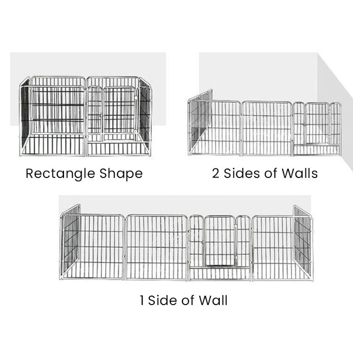 [Free Shipping] Hajetso 60X60CM 6 Panel Metal Steel Pet Dog Fence Playpen Sangkar Kucing Dog Cage Cat Rabbit Crate Kennel House Pagar anjing