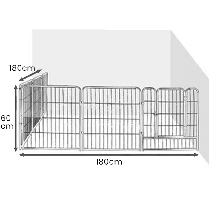 [Self Collect] Hajetso 60X60CM 6 Panel Metal Steel Pet Dog Fence Playpen Sangkar Kucing Dog Cage Cat Rabbit Crate Kennel House Pagar anjing