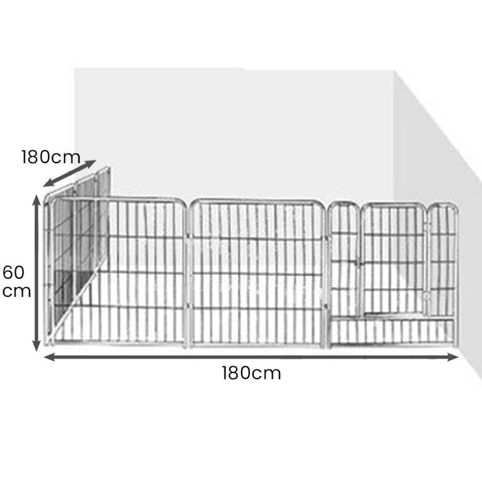 [Free Shipping] Hajetso 60X60CM 6 Panel Metal Steel Pet Dog Fence Playpen Sangkar Kucing Dog Cage Cat Rabbit Crate Kennel House Pagar anjing