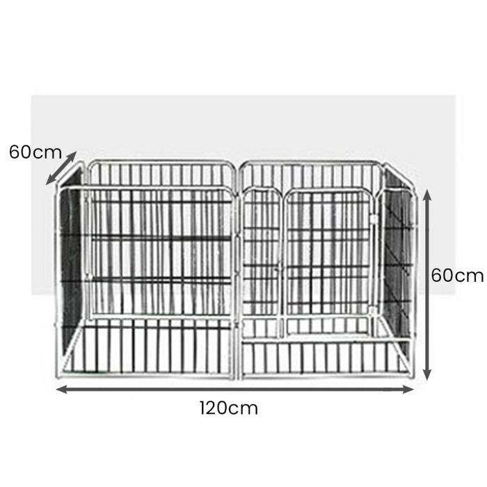 [Self Collect] Hajetso 60X60CM 6 Panel Metal Steel Pet Dog Fence Playpen Sangkar Kucing Dog Cage Cat Rabbit Crate Kennel House Pagar anjing