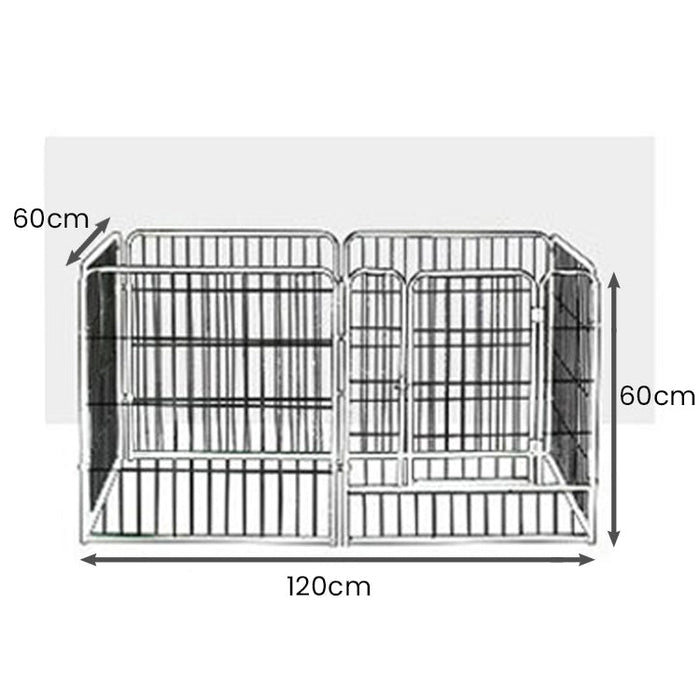 [Free Shipping] Hajetso 60X60CM 6 Panel Metal Steel Pet Dog Fence Playpen Sangkar Kucing Dog Cage Cat Rabbit Crate Kennel House Pagar anjing