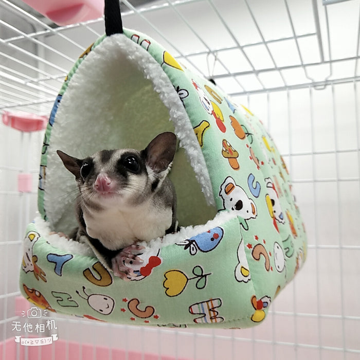 Hajetso Sugar Glider Home Cage Nest Bed Hamster House Small Pet House