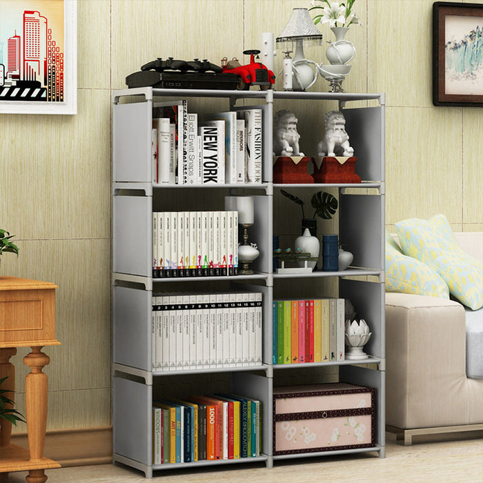 Korean DIY 5 Tiers 8 Columns Book Shelf Storage Rack Book Case Bookshelf Storage Rack