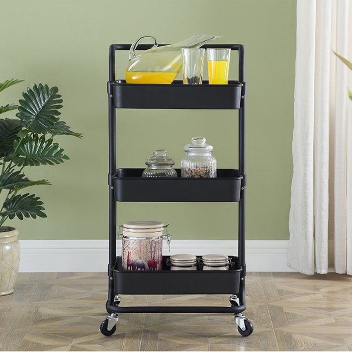 3 Tier Multifunction Storage Trolley Rack Office Shelves Home Kitchen Storage