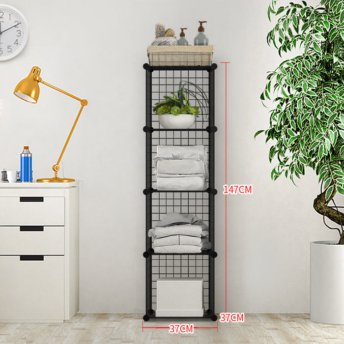 [Self Collect] DIY Cubes Steel Mesh Storage Rack Multi Function Storage Organizer Tool Free DIY Bookshelf Bookcase Wardrobe Cabinet