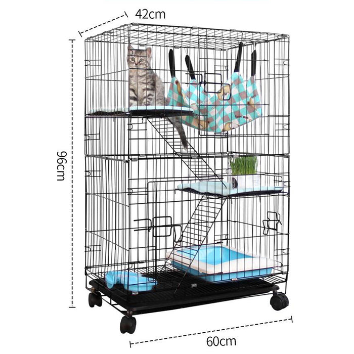 [Self Collect] 2 Platforms 3 Levels Large Size Steel Sangkar Kucing 3 Tingkat Cat Cage Anak Kucing Door Ladder