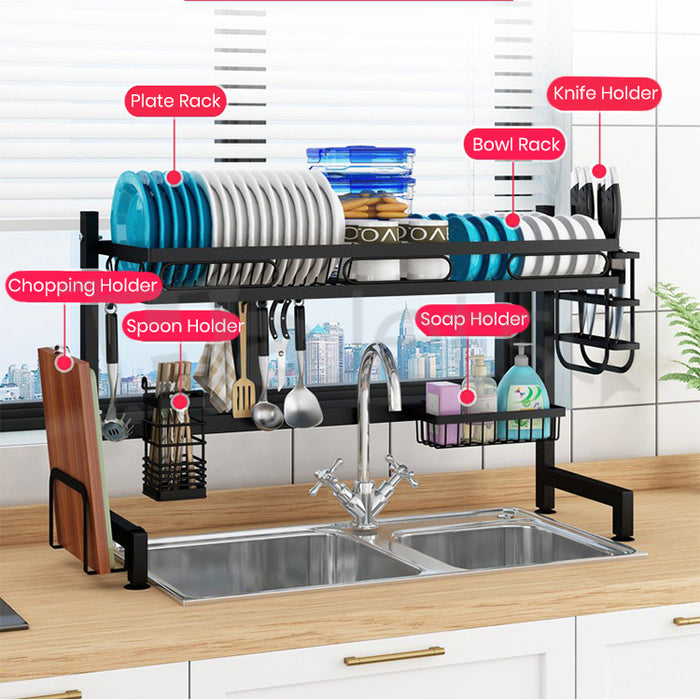 [Self Collect] Stainless Steel Kitchen Dish Rack Rak Pinggan RakDapur Double Sink Dish Drainer Storange Racks